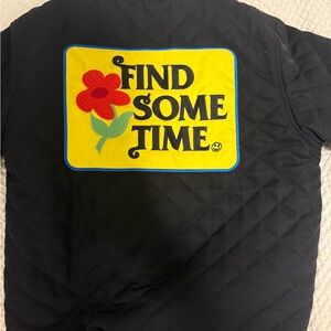 Golf Wang Black Bomber Jacket with Yellow and Red Patch
